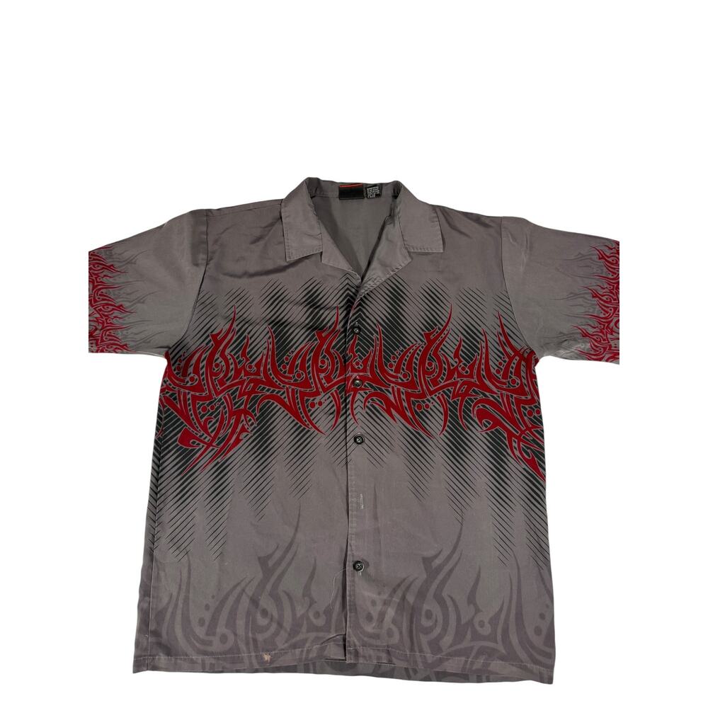Street Culture Gray/Red Button Up Shirt